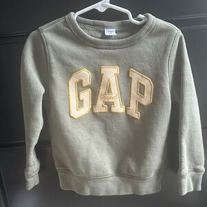 GAP Olive Sweatshirt with Yellow Lettering